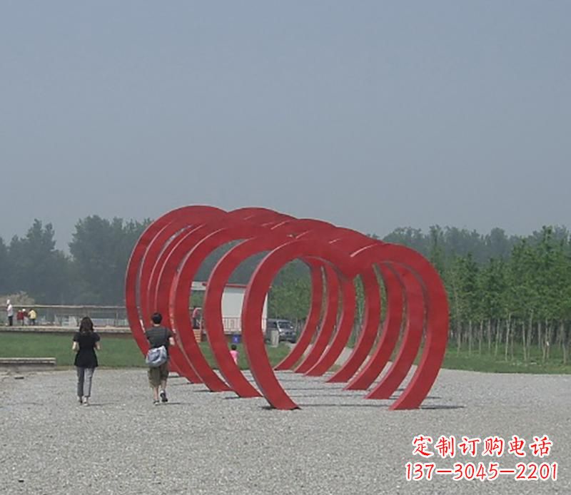 福建不锈钢心形拱门雕塑