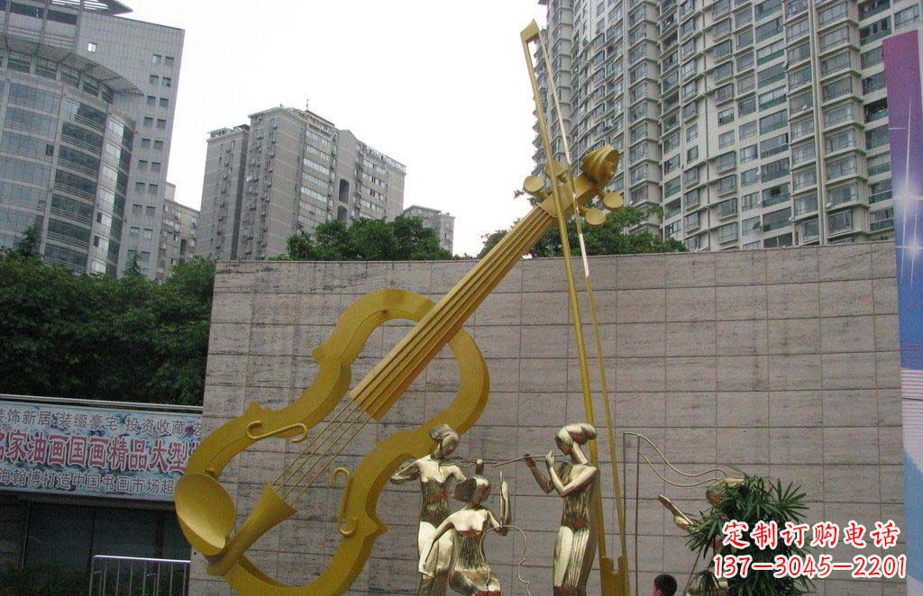 福建不锈钢演奏大提琴雕塑