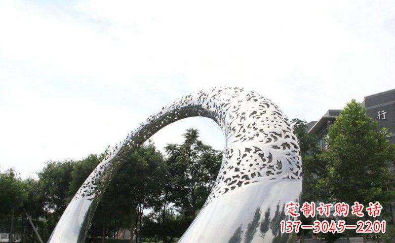 福建优雅定制不锈钢圆形拱门雕塑