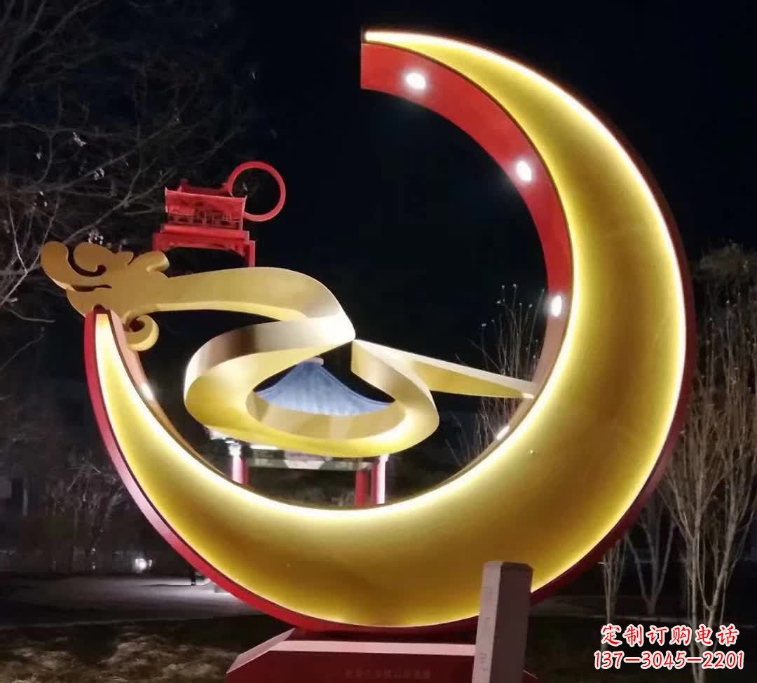 福建精致不锈钢月亮雕塑