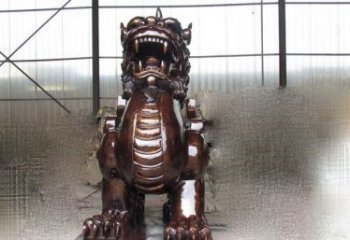 福建来自古老文化的獬豸铜雕