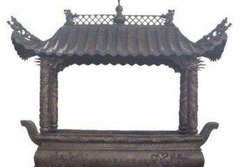 福建古典庙宇香炉铜雕