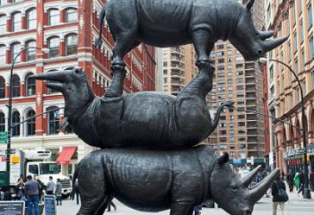 福建精美犀牛铜雕，城市街道创意装饰