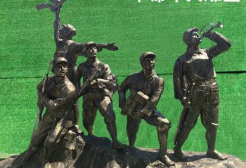 福建革命军人抗战纪念铜雕塑—缅怀抗战英雄