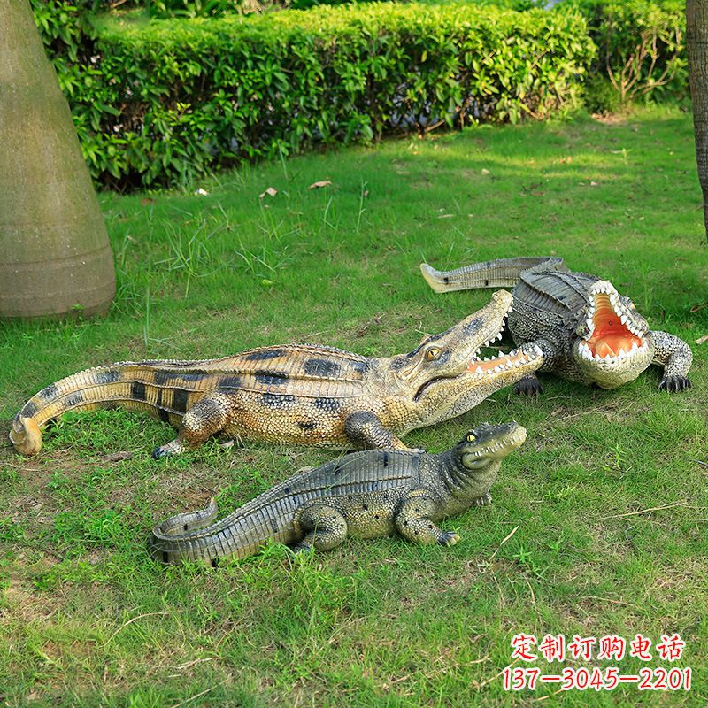 福建可爱的鳄鱼仿真动物雕塑