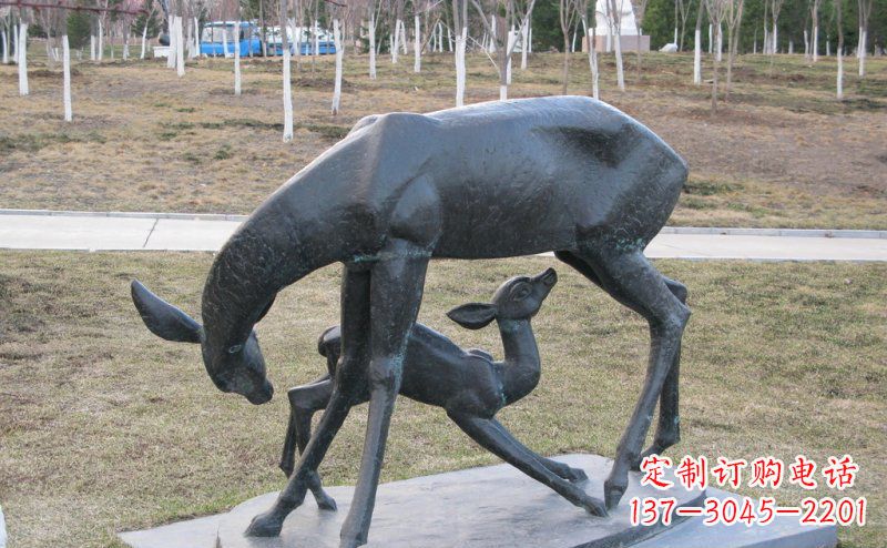 福建母子鹿铜雕艺术塑像