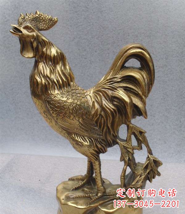 福建经典公鸡铜雕
