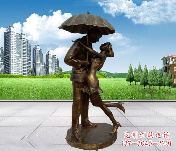 福建情侣铜雕，浪漫定制