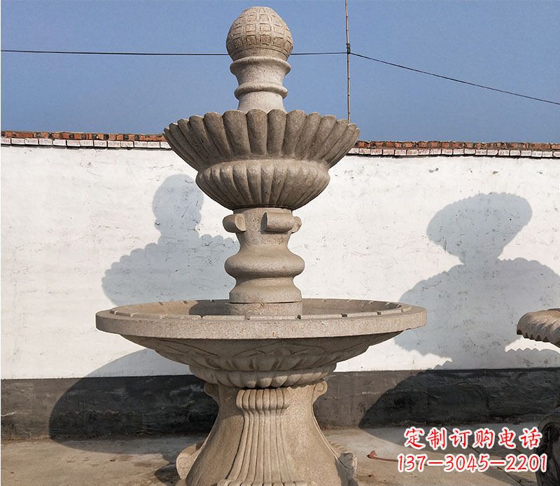 福建中领雕塑定制公园大理石喷泉雕塑