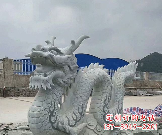 福建大理石生肖龙景观石雕