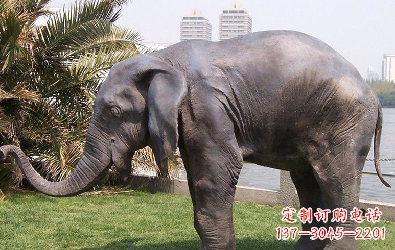 福建公园大象铜雕塑