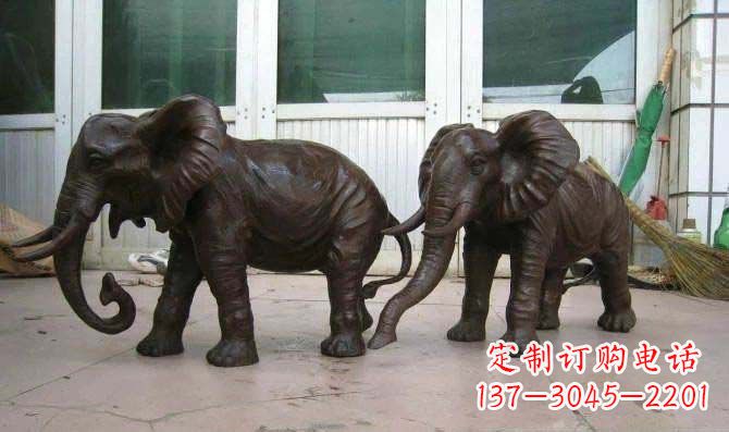 福建传统文化雕塑雕刻大象招财神像