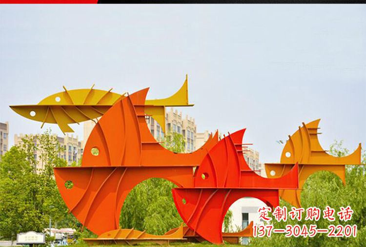 福建大型不锈钢鲤鱼雕塑
