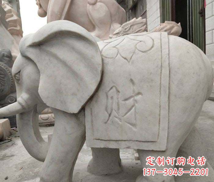 福建大理石大象雕塑