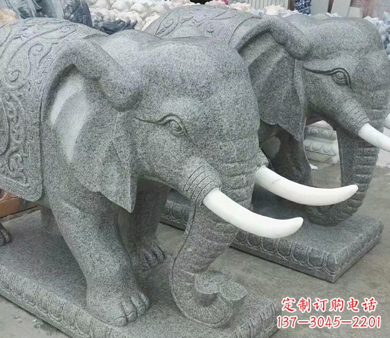 福建象征力量的大理石大象雕塑