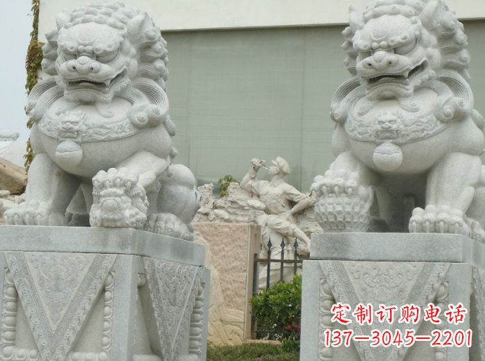 福建高端大理石狮子石雕