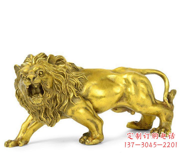 福建黄铜鎏金狮子雕塑——象征力量的艺术精品