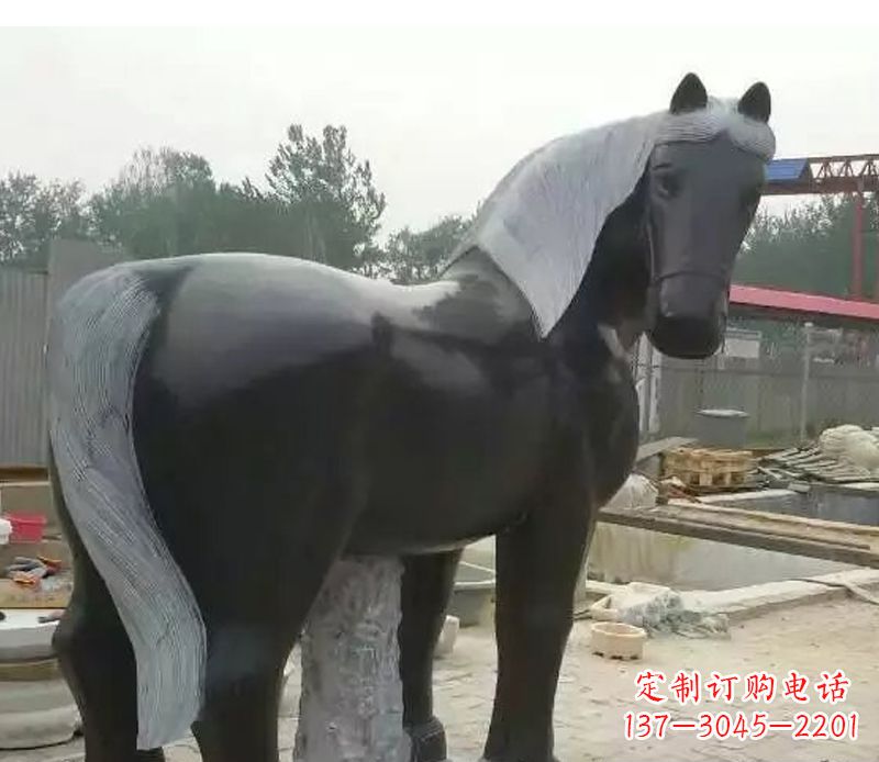 福建公园动物小马石雕