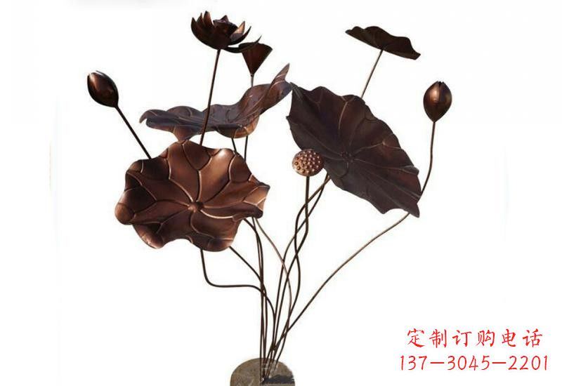 福建传承经典,锻铜荷花雕塑