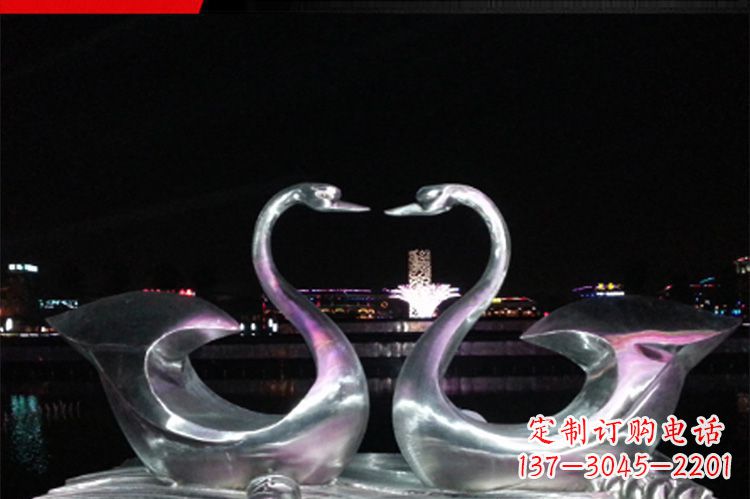 福建中领雕塑定制不锈钢仙鹤雕塑