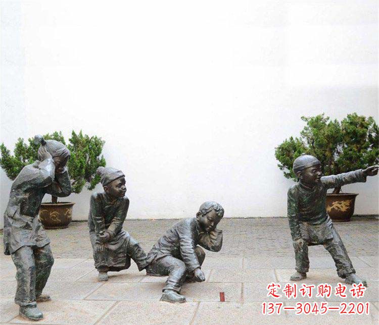 福建公园放鞭炮的小孩小品铜雕