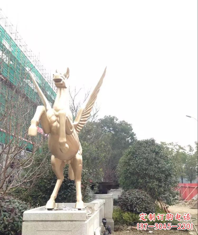 福建公园飞马玻璃钢仿铜雕塑