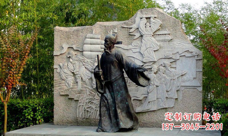 福建海瑞古代名人铜雕领雕塑定制