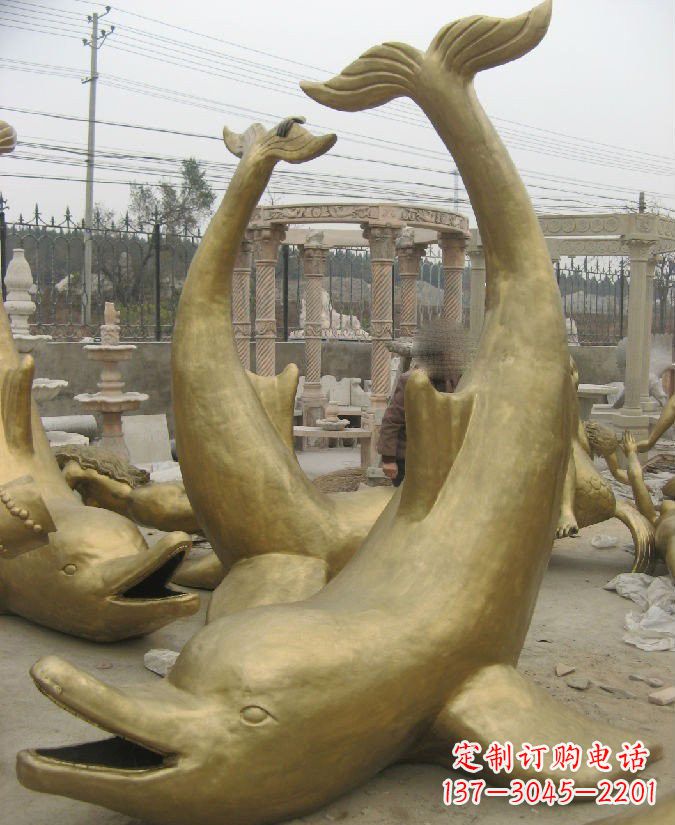 福建海豚铜雕 精美装饰