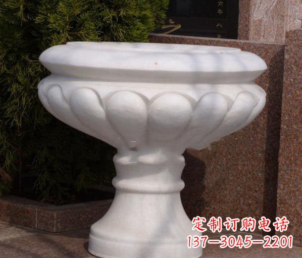 福建公园汉白玉花盆石雕