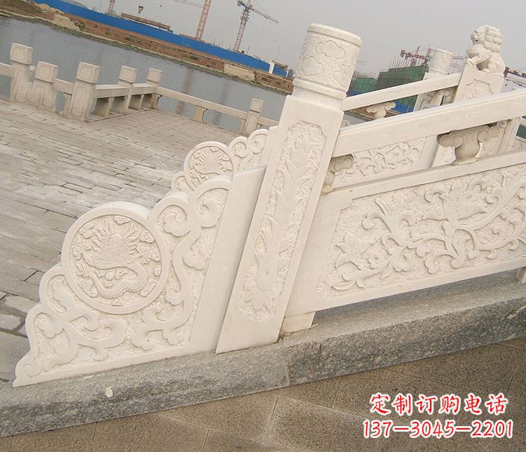 福建公园汉白玉栏板景观石雕 (2)