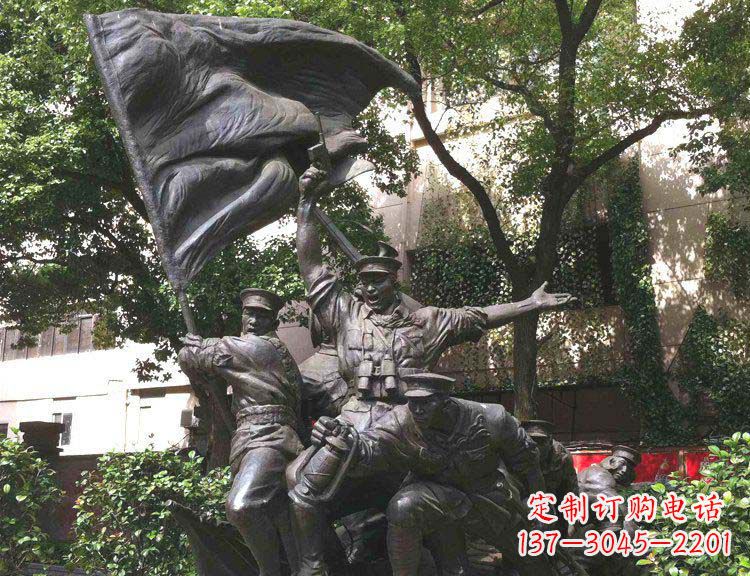 福建中领雕塑纪念红军战斗的铜雕塑