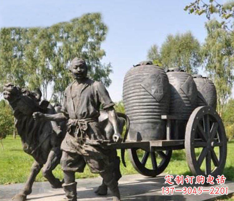 福建唯美牛车铜雕