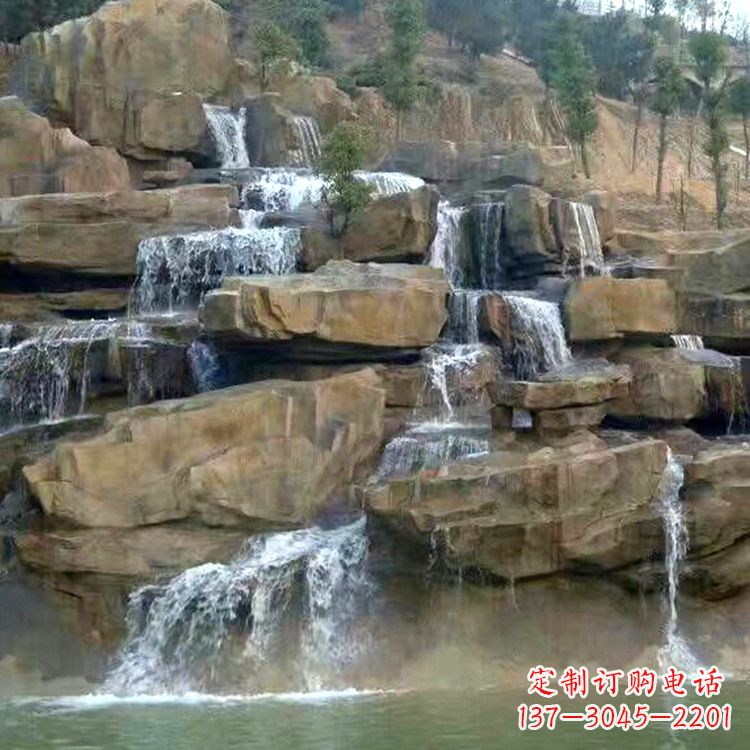 福建中领雕塑公园假山流水景观雕塑