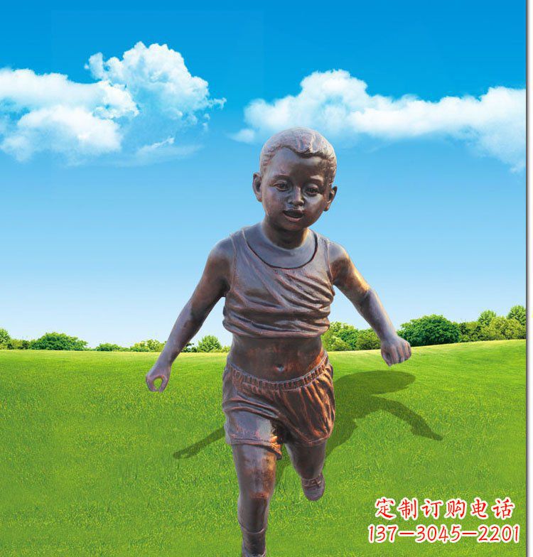 福建优雅玻璃钢仿铜儿童雕塑