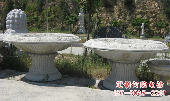 福建美轮美奂的大理石花盆雕塑