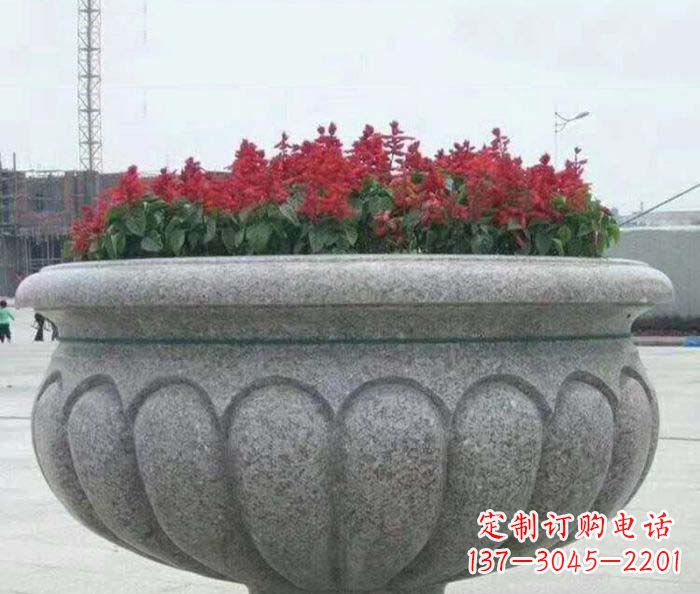 福建精美大理石花盆雕塑
