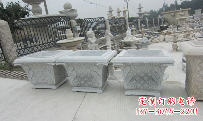 福建精美的大理石花盆雕塑