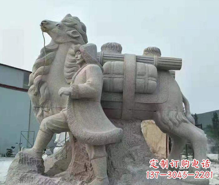 福建精致精美的大理石骆驼石雕