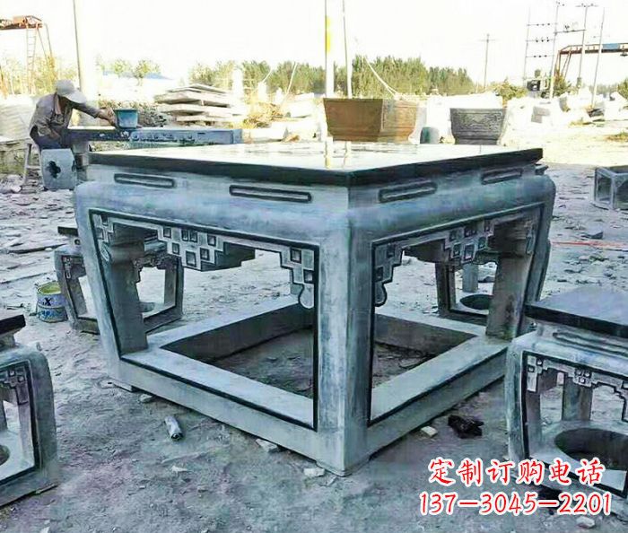 福建雕塑艺术方形石桌凳