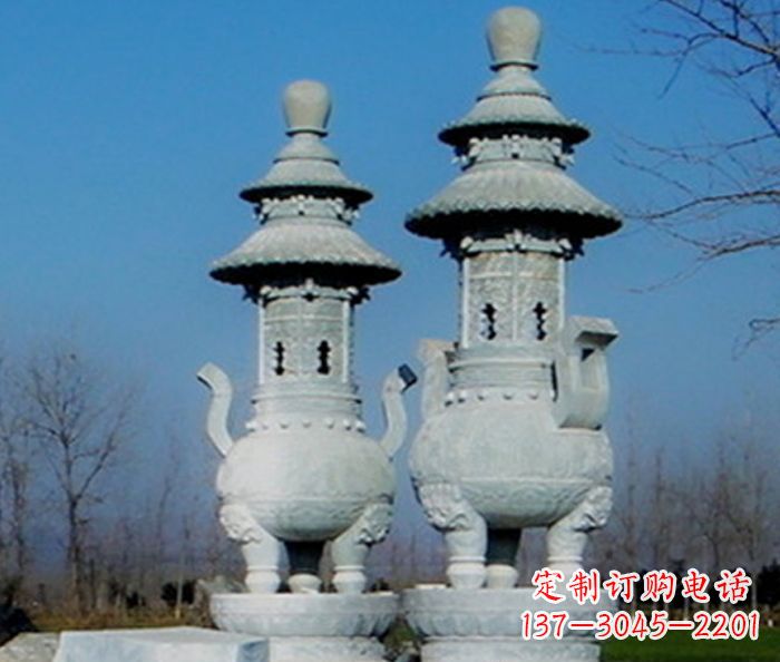 福建公园景观仿古石雕香炉