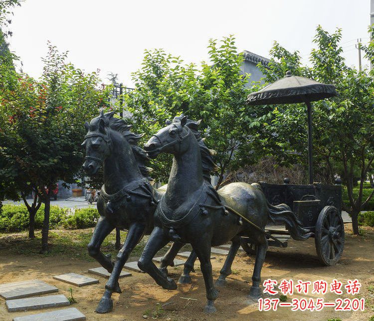 福建风格弥漫的古典马车铜雕