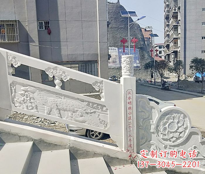 福建汉白玉石雕栏板,唯美园林装饰