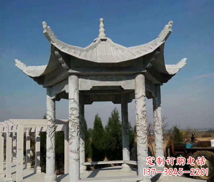 福建六角凉亭石雕精美雕塑