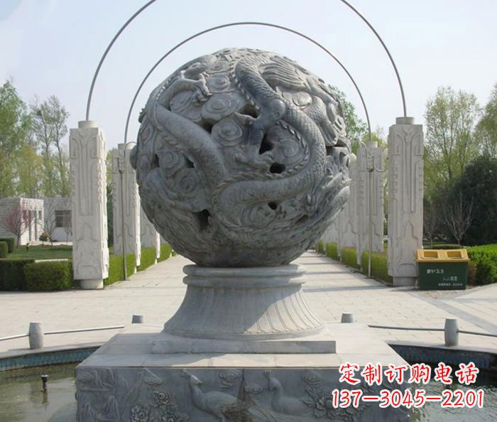 福建公园景观镂空龙浮雕喷泉石雕