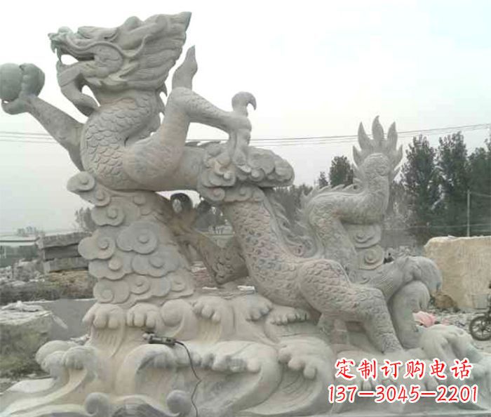 福建精美青龙出水石雕
