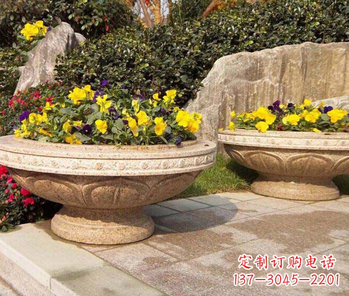 福建砂岩花盆雕塑