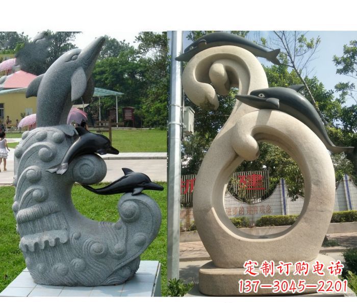 福建海豚雕塑,让你的公园景观更加优美缤纷