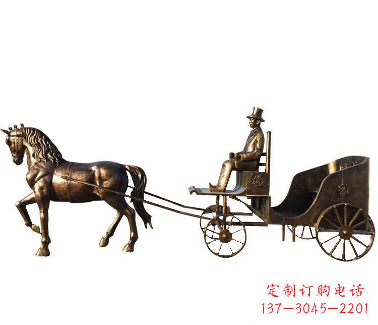 福建马车玻璃钢仿铜雕塑