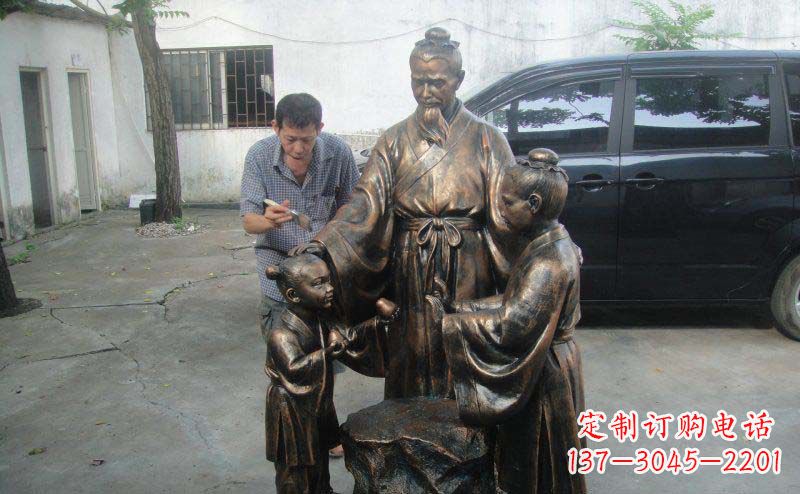福建精美铜雕—中领雕塑孔融让梨景观雕塑定制