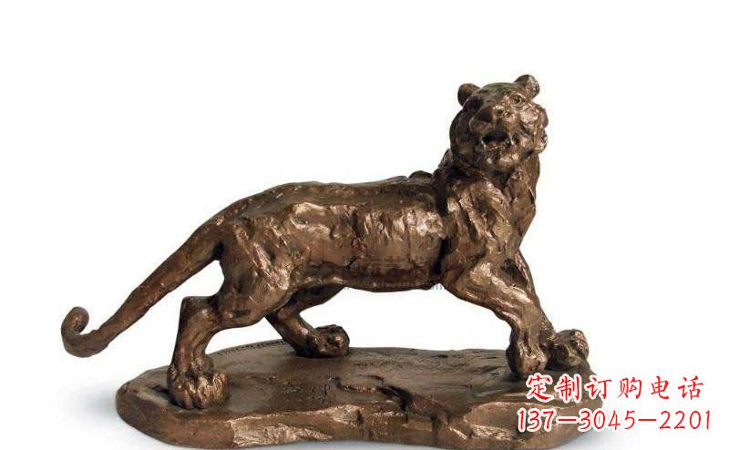 福建公园老虎动物铜雕